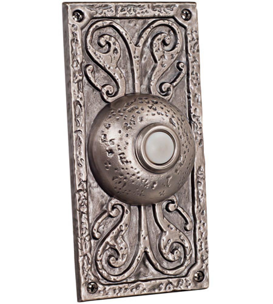 Surface Mount Designer LED Lighted Push Button in Antique Pewter