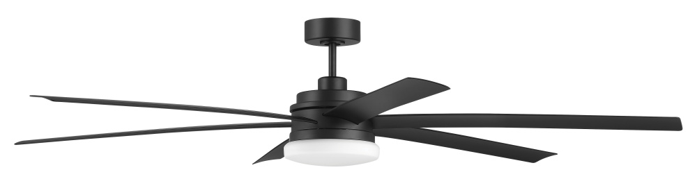 72" Ceiling Fan w/Wi-Fi, DC Motor, Blades, LED Light Kit, Damp Rated