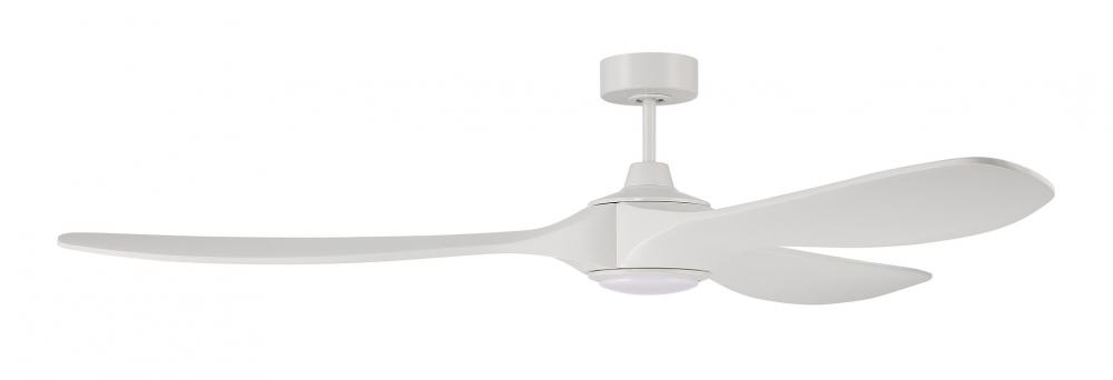 72"  Ceiling Fan w/DC Motor, w/Blades & LED Light Kit, Damp Rated