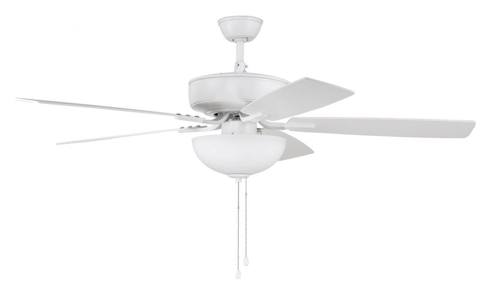Pro Plus 211 52" 5-Blade Ceiling Fan in White w/ White/Washed Oak Blades