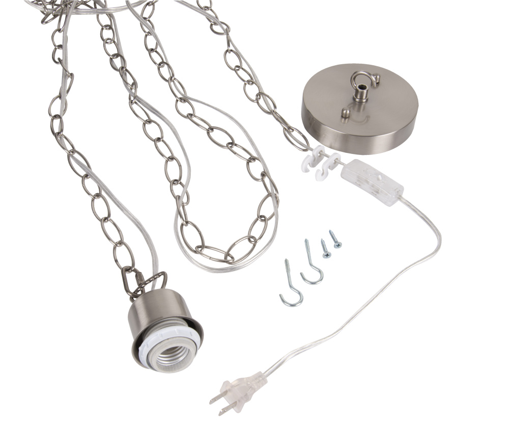 15' Silver Cord w/Socket, Chain and Canopy Kit