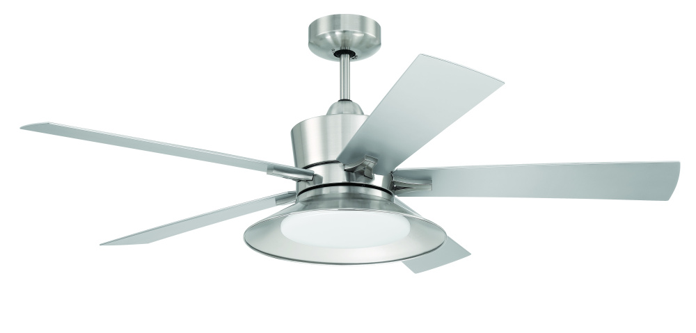 Topper 52" 5-Blade Ceiling Fan in Brushed Polished Nickel w/ Brushed Nickel Blades