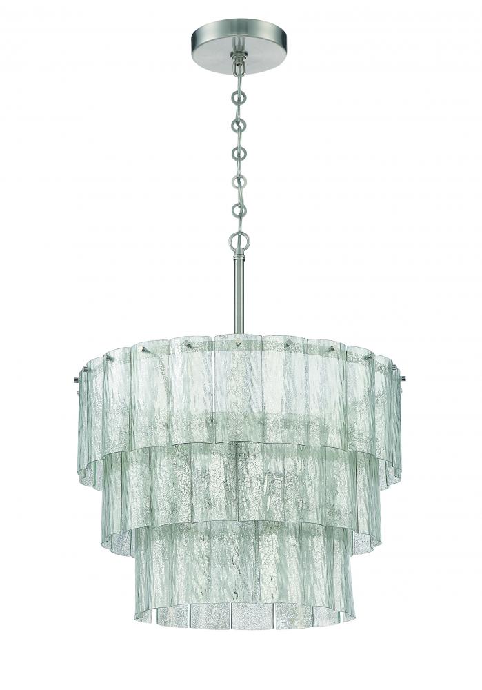 Museo 9 Light Pendant in Brushed Polished Nickel
