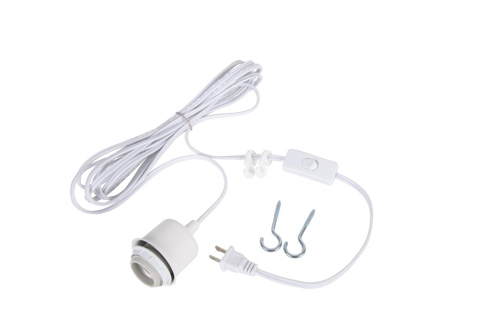 Swag Hardware Kit 15' White Cord w/Socket in White
