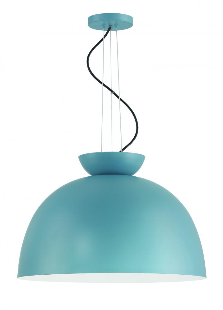 Ventura Dome 1 Light Pendant in Dusty Blue