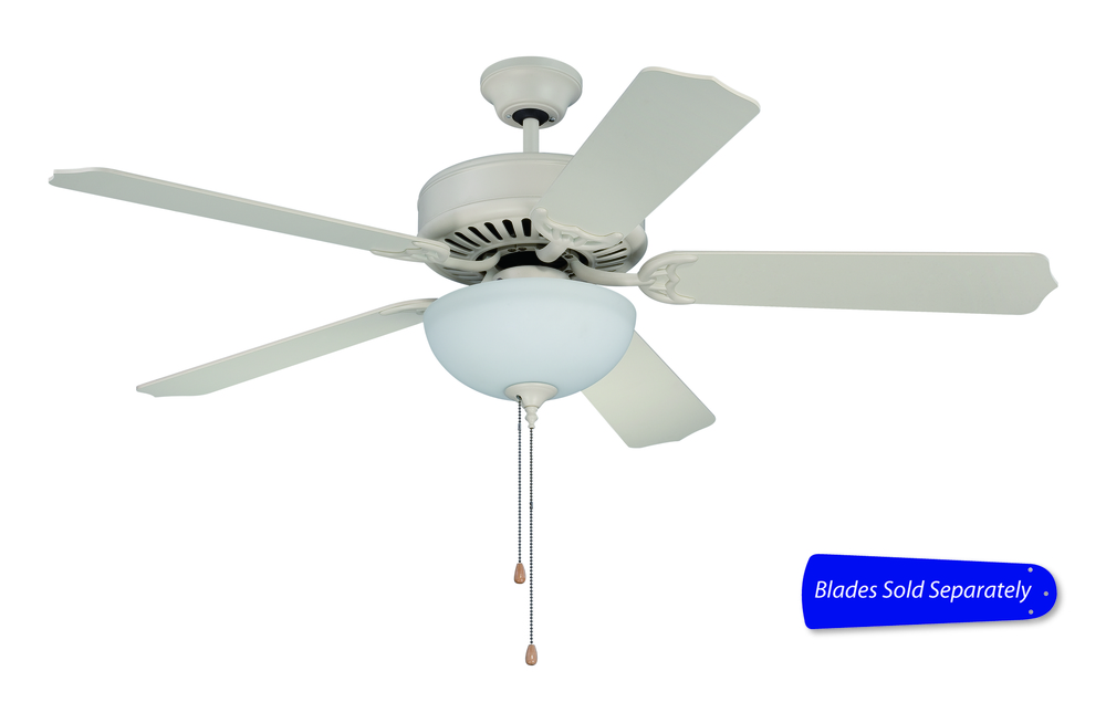 Pro Builder 201 52" Ceiling Fan with Light in Antique White (Blades Sold Separately)