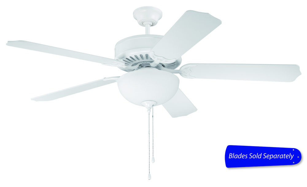 Pro Builder 201 52" Ceiling Fan with Light in White (Blades Sold Separately)