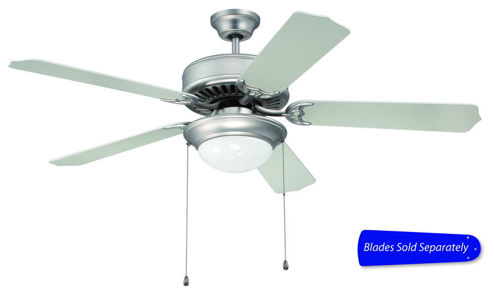 Pro Builder 209 52" Ceiling Fan with Light in Brushed Satin Nickel (Blades Sold Separately)