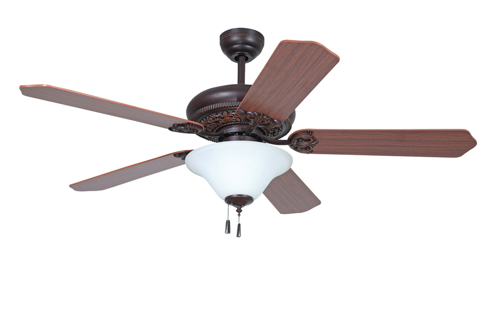 Manor with Bowl Light Kit 54" Ceiling Fan with Blades and Light in Oiled Bronze Gilded