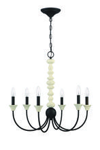 Craftmade 52626-CWESP - Meadow Place 6 Light Chandelier in Cottage White/Espresso
