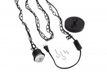 Craftmade SW1004-FB - Swag Hardware Kit 15' Black Cloth Cord w/Socket, Chain and Canopy in Flat Black