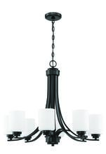 Craftmade 50528-FB-WG - Bolden 8 Light Chandelier in Flat Black (White Glass)