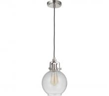 Craftmade P832PLN1-C - State House 1 Light Clear Ribbed Mini Pendant in Polished Nickel