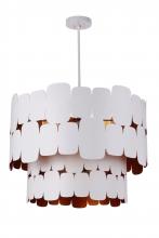 Craftmade 56699-MWWGLR - Sabrina 9 Light Pendant in Matte White/Gold Luster