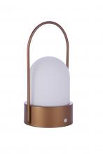 Craftmade 86276R-LED - Outdoor Rechargeable Dimmable LED Portable Lamp in Satin Brass (Dome Shade)