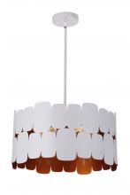 Craftmade 56694-MWWGLR - Sabrina 4 Light Pendant in Matte White/Gold Luster
