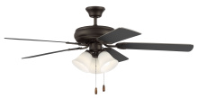Craftmade DCF52ESP5C3W - 52" Ceiling Fan w/Blades & 3 Lights White Glass