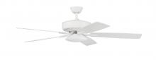Craftmade P112W5-52WWOK - Pro Plus 112 52" 5-Blade Ceiling Fan in White w/ White/Washed Oak Blades; Integrated Light Kit