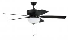 Craftmade P211FB5-52FBGW - Pro Plus 211 52" 5-Blade Ceiling Fan in Flat Black w/ Flat Black/Grey Wood Blades