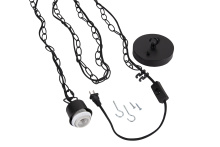 Craftmade SW1004-FB - 15' Black Cloth Cord w/Socket, Chain and Canopy Kit