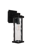 Craftmade Z2604-MN - Pyrmont 1 Light Small Outdoor Wall Lantern in Midnight with Clear Hammered Glass