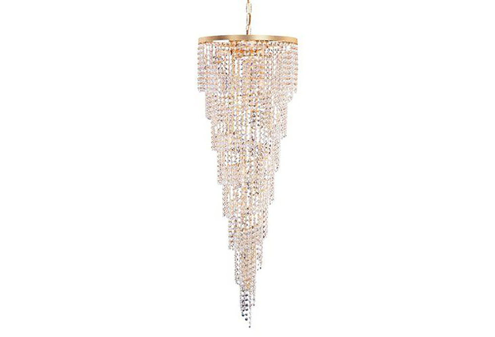 15 Light Gold Traditional Chandelier Draped In Clear Swarovski Strass Crystal