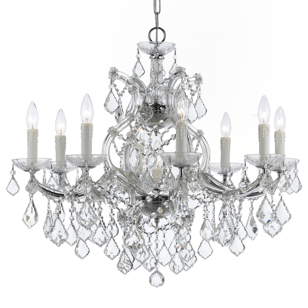 9 Light Polished Chrome Crystal Chandelier Dd In Clear Swarovski 9 Light Polished Chrome Crystal Chandelier Dd In Clear Swarovski Strass