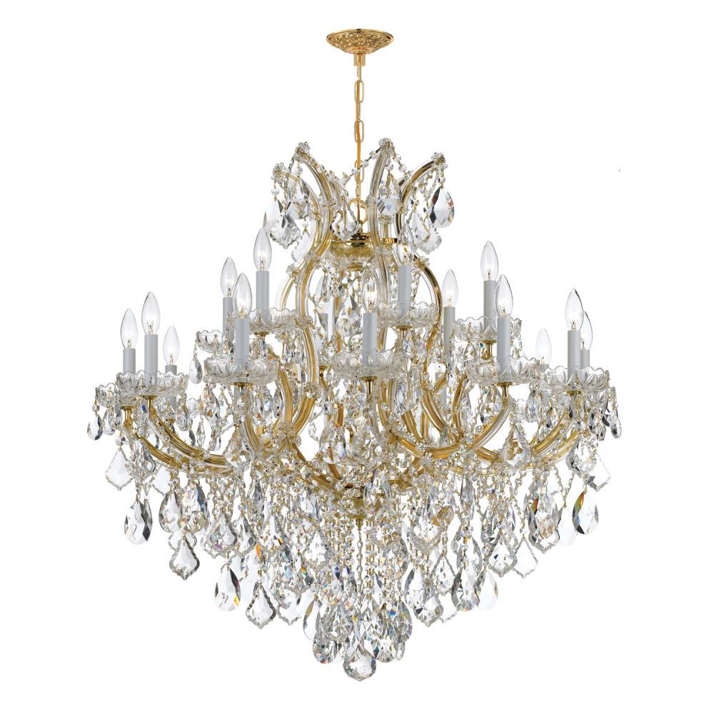 Maria Theresa 19 Light Hand Cut Crystal Gold Chandelier
