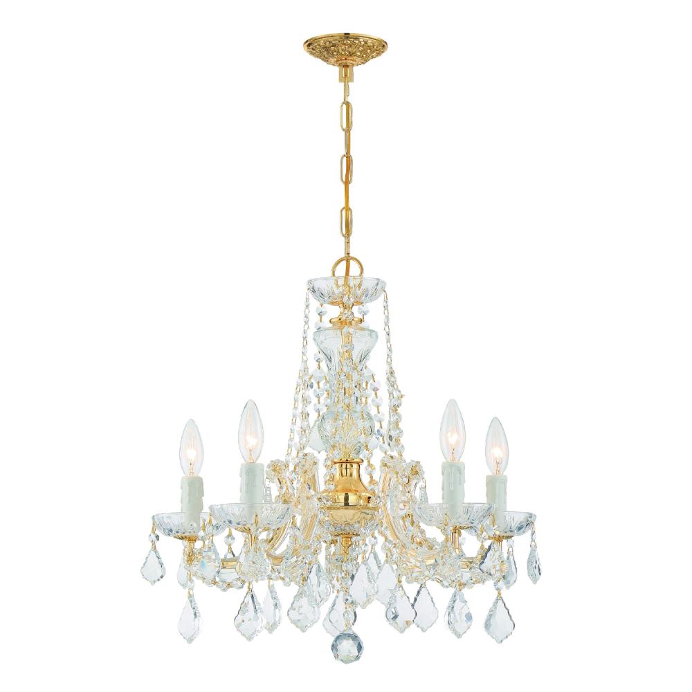 Maria Theresa 5 Light Spectra Crystal Gold Chandelier