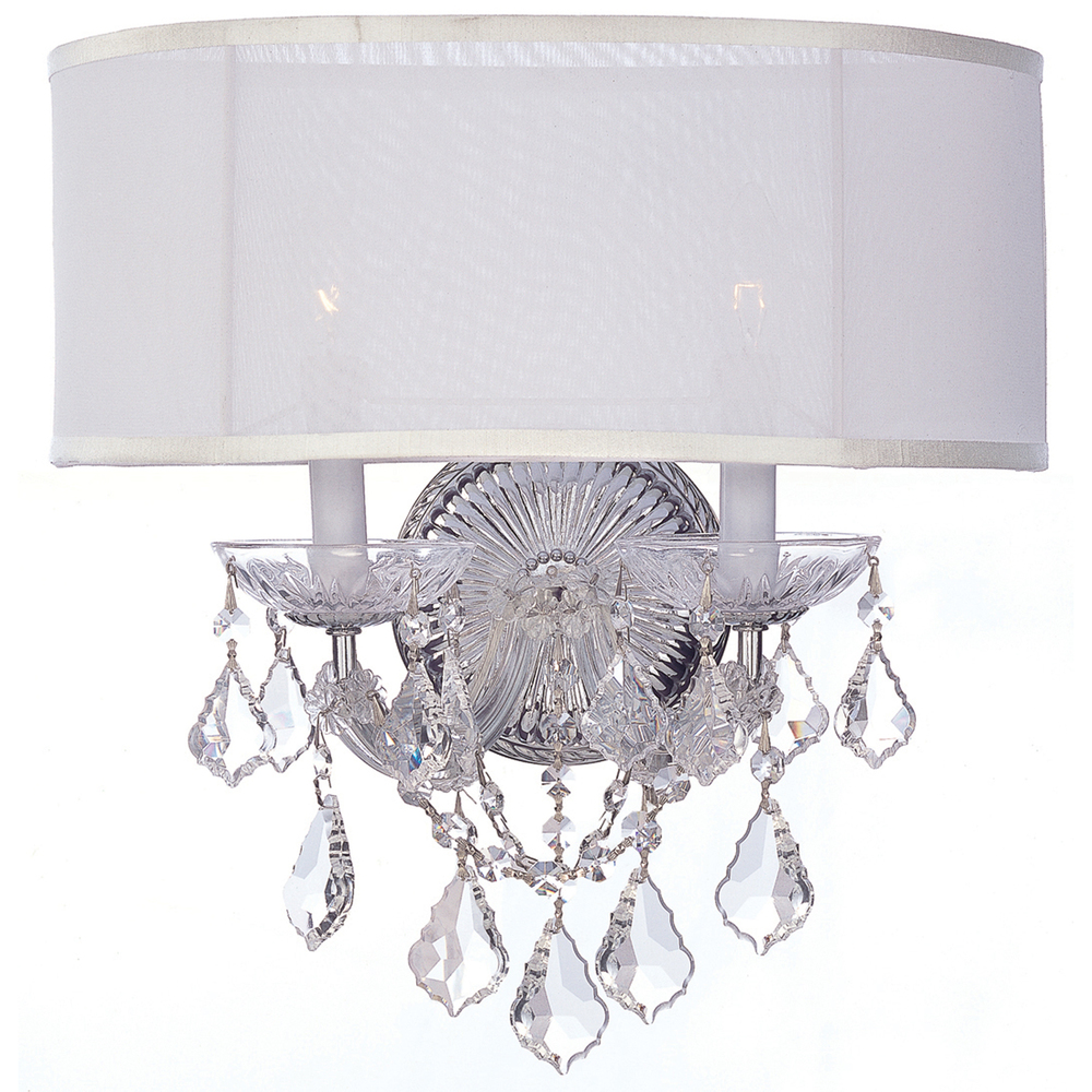 Brentwood 2 Light Clear Crystal Chrome Sconce