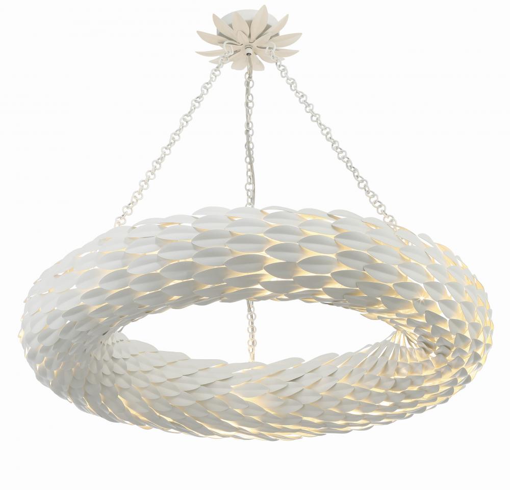 Broche 33.5'' Matte White Chandelier