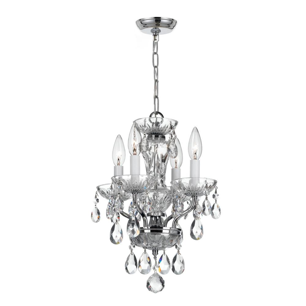 Traditional Crystal 4 Light Spectra Crystal Polished Chrome Mini Chandelier