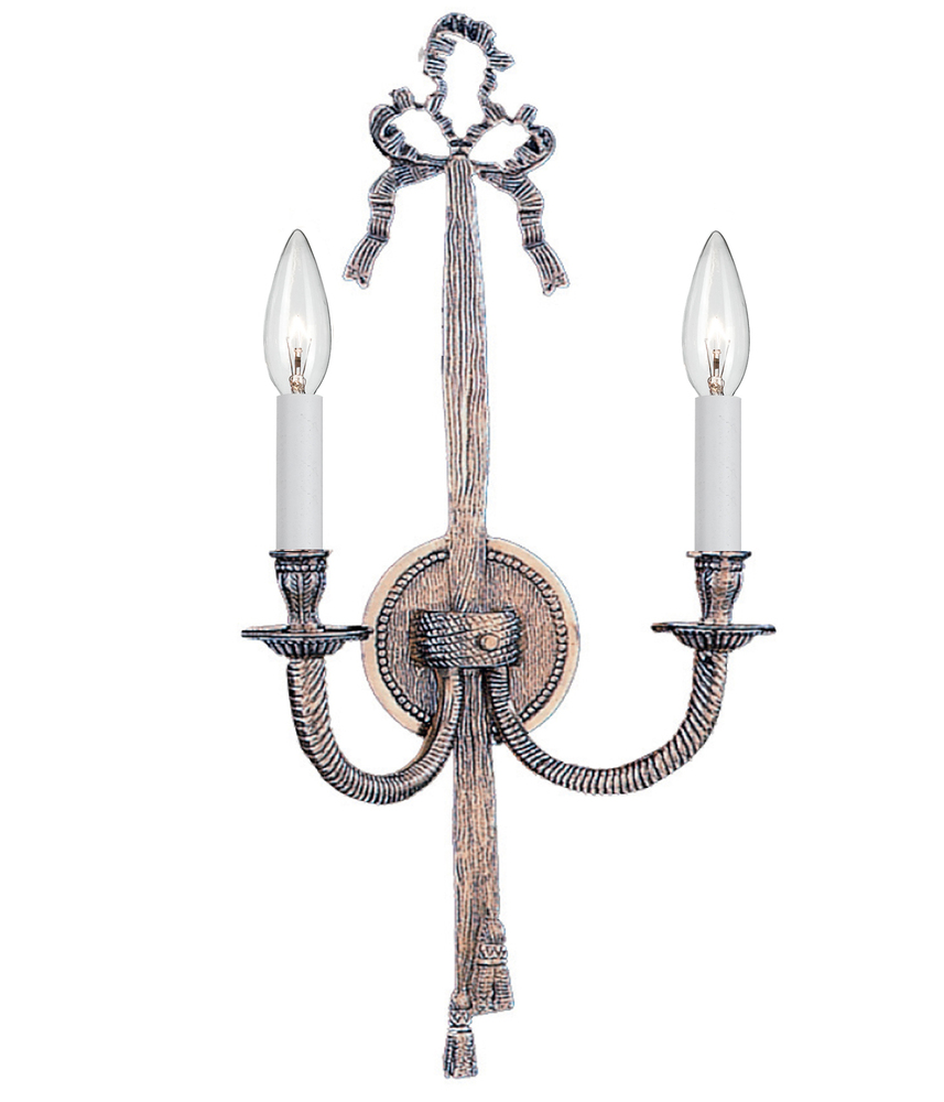 2 Light Pewter Traditional Sconce
