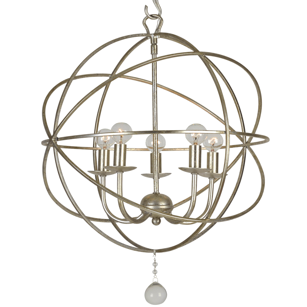 Crystorama Solaris 5 Light Olde Silver Mini Chandelier 9224 Os Crystorama Solaris 5 Light Olde Silver Mini Chandelier