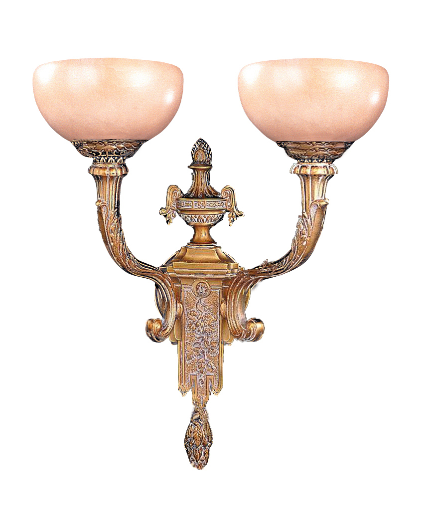 Natural Alabaster 2 Light French White Sconce
