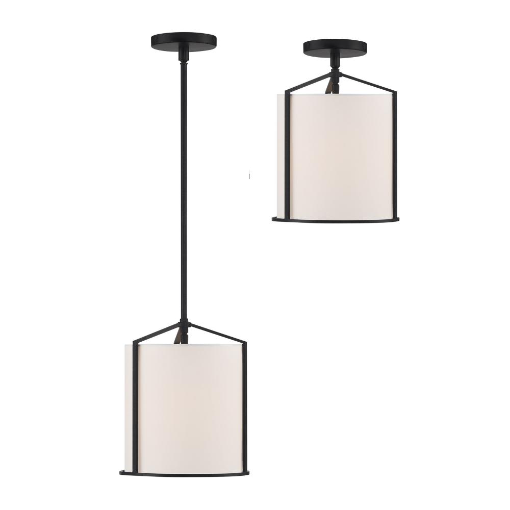Carlyn 1 Light Black Semi Flush Mount