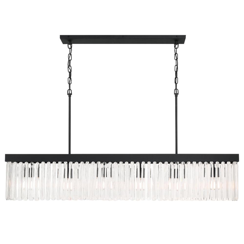 Emory 6 Light Black Forged Linear Chandelier