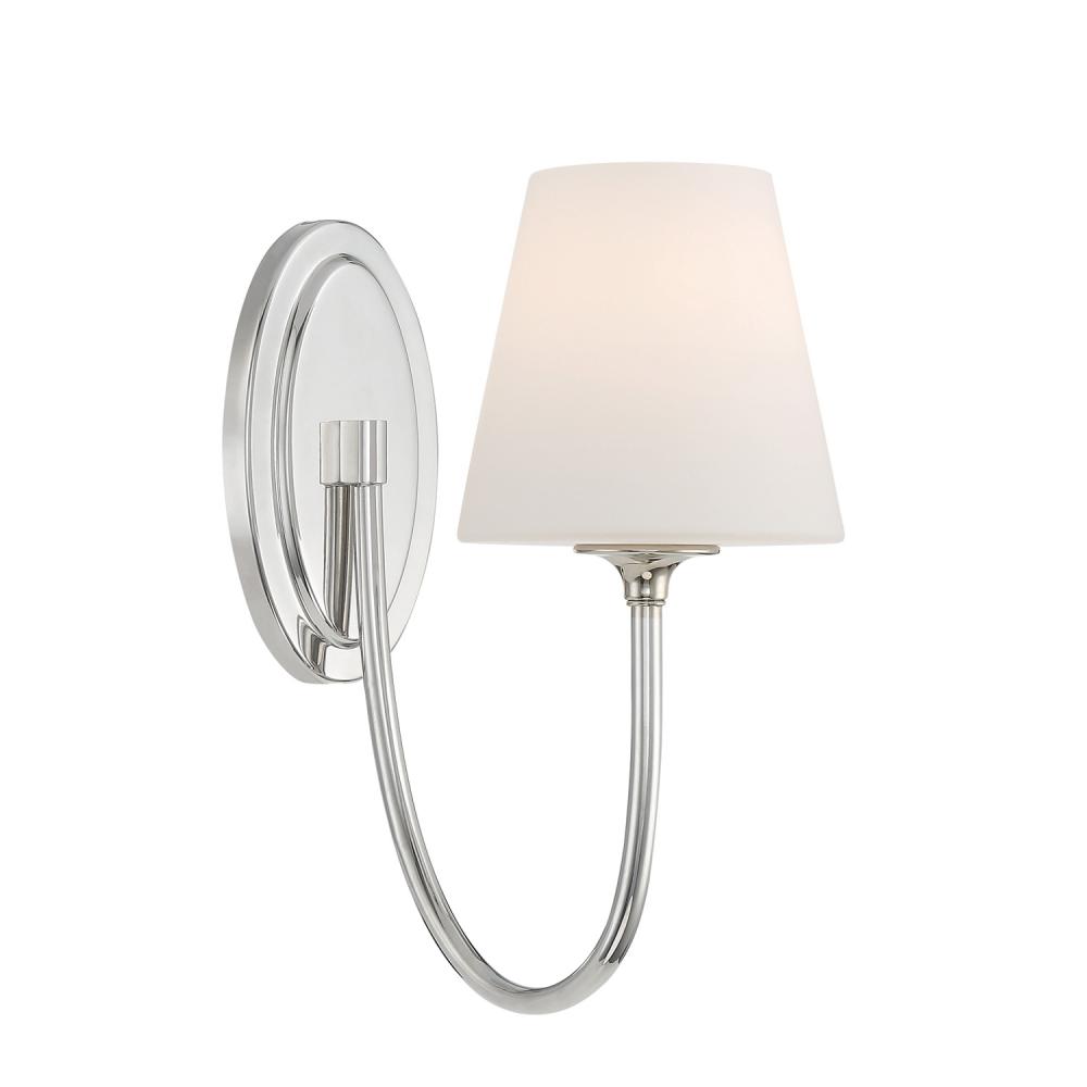 Juno 1 Light Polished Nickel Sconce