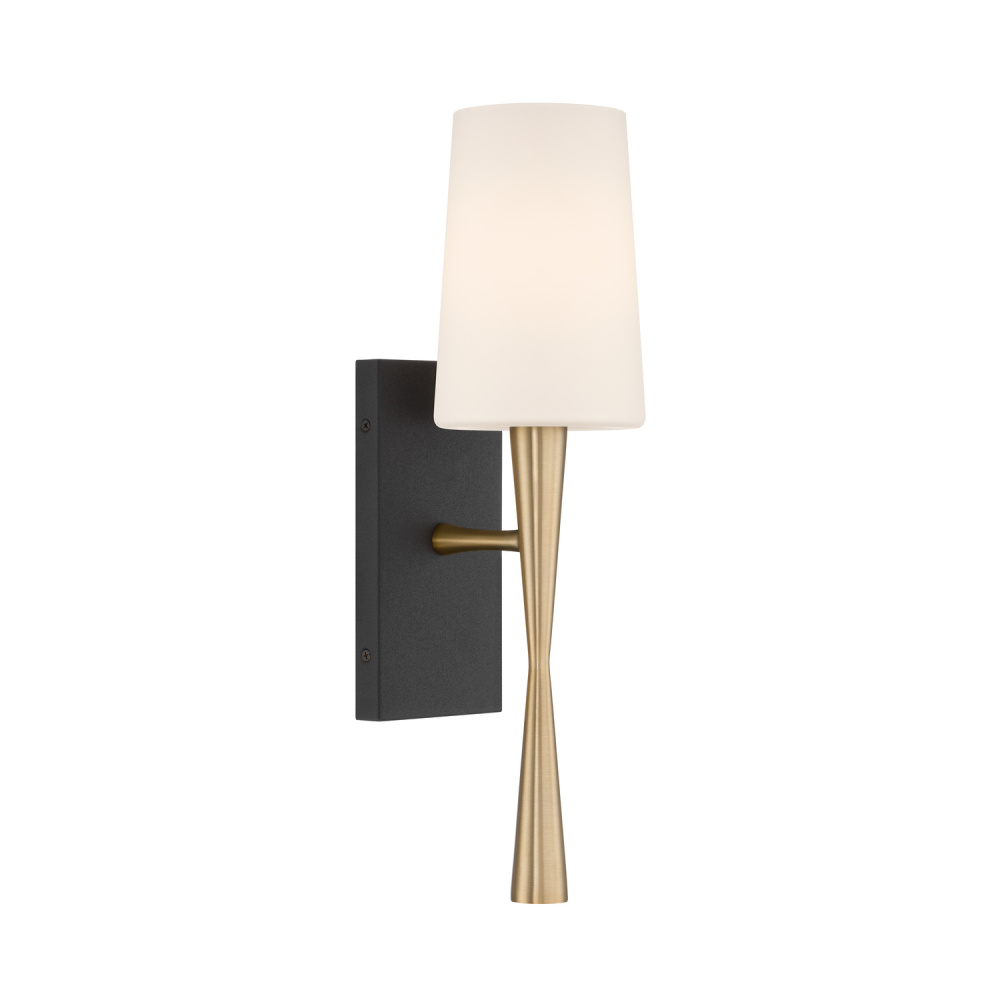 Trenton 5'' Aged Brass + Black Forged Sconce