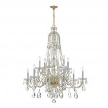 Crystorama 1114-PB-CL-MWP - Traditional Crystal 12 Light Hand Cut Crystal Polished Brass Chandelier