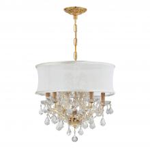 Crystorama 4415-GD-SMW-CLM - Brentwood 6 Light Crystal Gold Drum Shade Chandelier