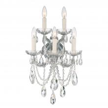 Crystorama 4425-CH-CL-MWP - Maria Theresa 5 Light Hand Cut Crystal Polished Chrome Sconce