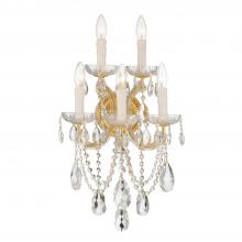 Crystorama 4425-GD-CL-MWP - Maria Theresa 5 Light Hand Cut Crystal Gold Sconce