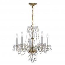 Crystorama 5085-PB-CL-MWP - Traditional Crystal 5 Light Clear Crystal Polished Brass Chandelier