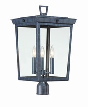 Crystorama BEL-A8069-GE - Belmont 3 Light Graphite Outdoor Lantern Post