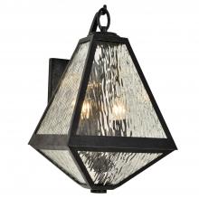 Crystorama GLA-9722-WT-BC - Brian Patrick Flynn for Crystorama Glacier 2 Light Black Charcoal Outdoor Sconce