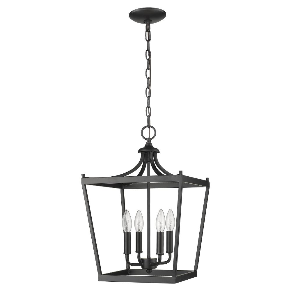 Kennedy 4Light Matte Black Chandelier 27QKG 43rd Street Lighting, Inc.