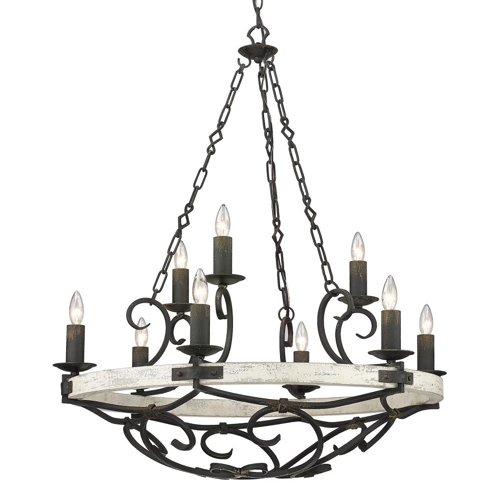 Madera 9-Light Chandelier in Antique Black Iron