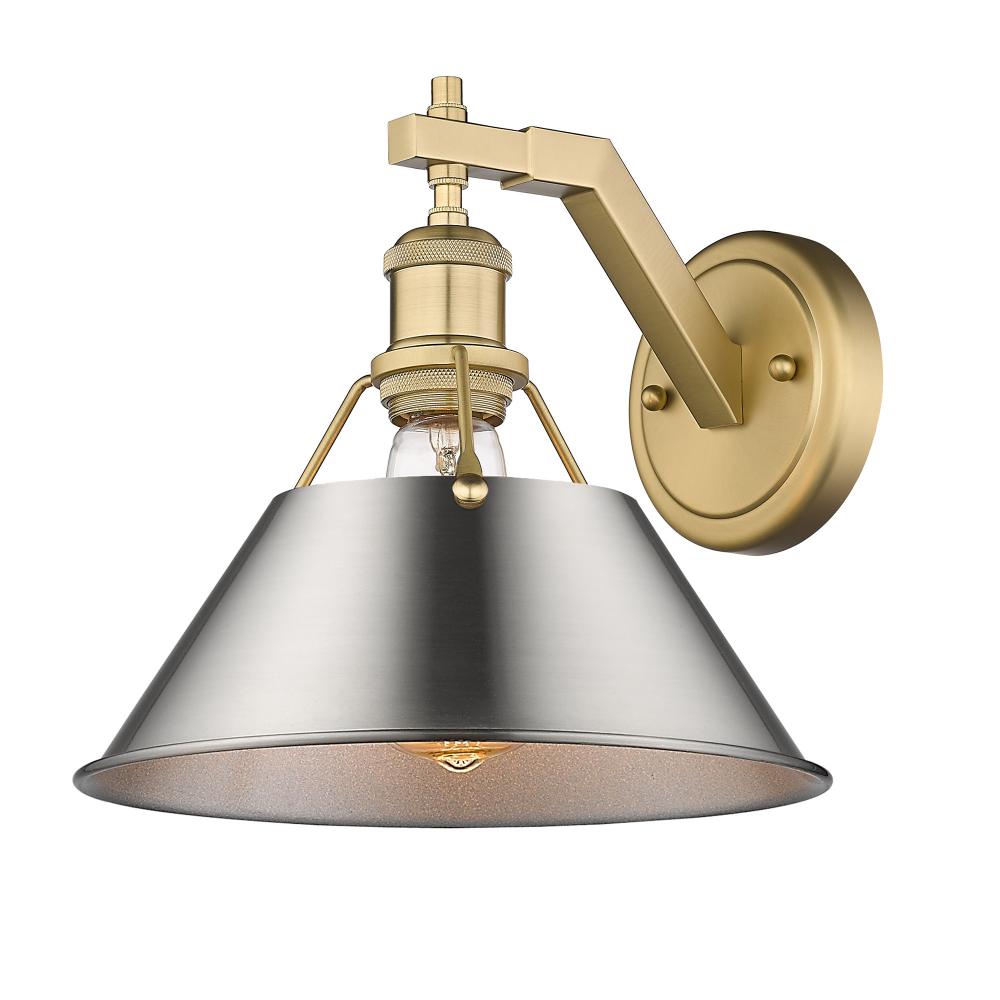 Orwell BCB 1 Light Wall Sconce in Brushed Champagne Bronze with Pewter shade