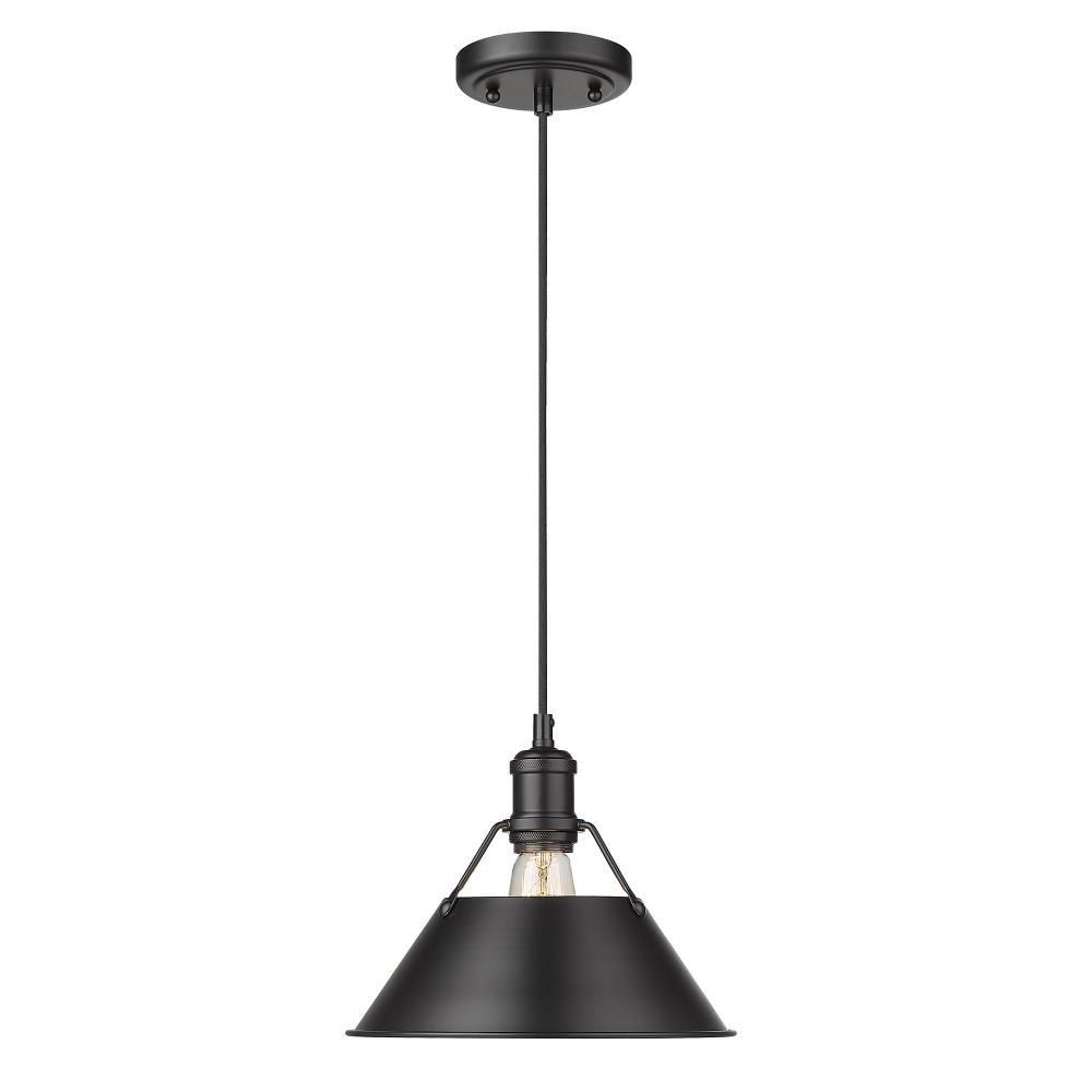 Orwell BLK Medium Pendant - 10" in Matte Black with Matte Black shade